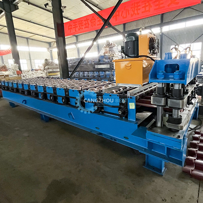 PLC-besturing Kleurprofiel Roof Tile Roll Forming Machine Rusland Versnellingsbak Transmissie