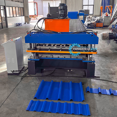 Dubbellaag staal gegolfd &amp; Trapezadial kleur staal dakplaat rolvormende machine