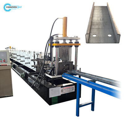 PLC Controle Auto Verandering Grootte 80-300mm C Purlin Broodje Vormmachine