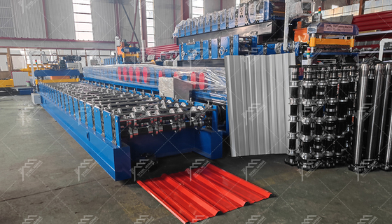 3T Hydraulisch snijden dakplaat rollen vormen machine met PLC besturingssysteem