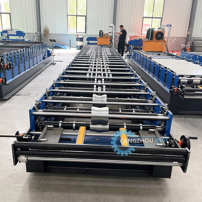 Plc Control Automatisch Snijden Ppgi Staal Hoog Rib Dakplaat Koud Rollen Vormmachine Voor Zimbabwe