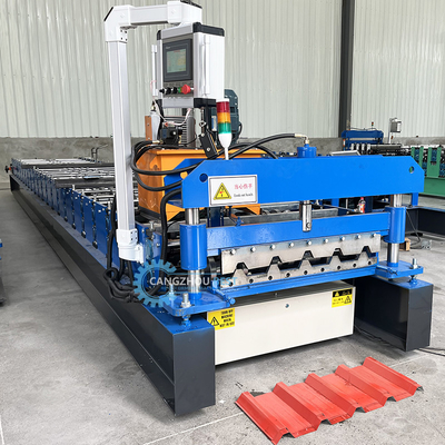Plc Control Automatisch Snijden Ppgi Staal Hoog Rib Dakplaat Koud Rollen Vormmachine Voor Zimbabwe