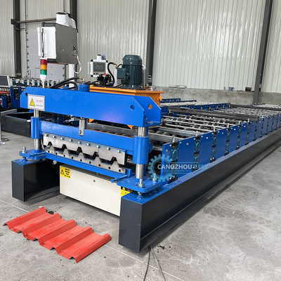 Plc Control Automatisch Snijden Ppgi Staal Hoog Rib Dakplaat Koud Rollen Vormmachine Voor Zimbabwe