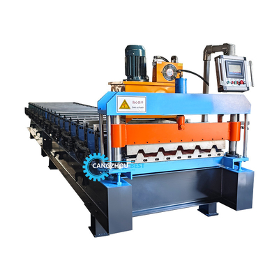 Automatisch snijden van stalen dakbedekking dakplaat rib panel rollen vormmachine