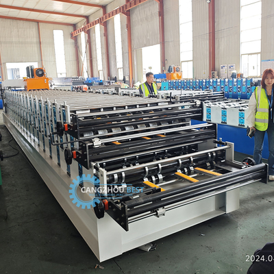 PLC-besturing Hydraulisch snijmachine Tr4 Tr5 golfmatig drielaags dakplaat voor Peru