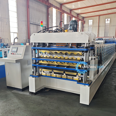 PLC-besturing Hydraulisch snijmachine Tr4 Tr5 golfmatig drielaags dakplaat voor Peru