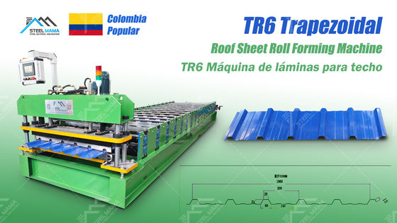 8-15 m/min. Snelheid van dakplaatvormende machine 3 kW Hydraulische kracht en PLC-besturing