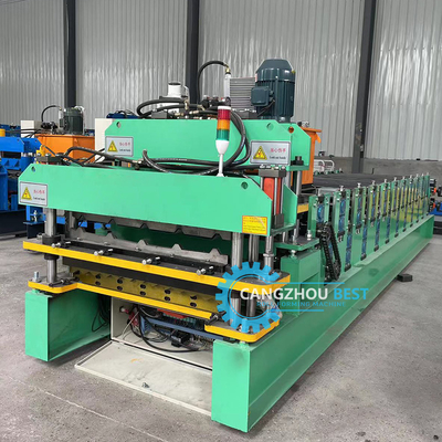 Kleurstaalprofiel Hydraulische dubbele laag plaat metalen dakbedekkingsmachine PLC-besturing