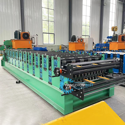 Kleurstaalprofiel Hydraulische dubbele laag plaat metalen dakbedekkingsmachine PLC-besturing