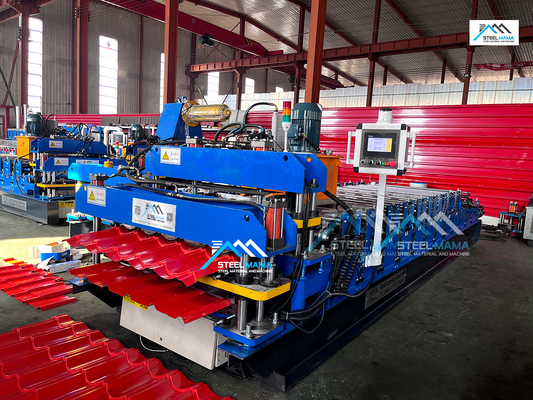 PLC-gecontroleerde dubbelprofiel dakplaat rollen vormen machine voor de productie