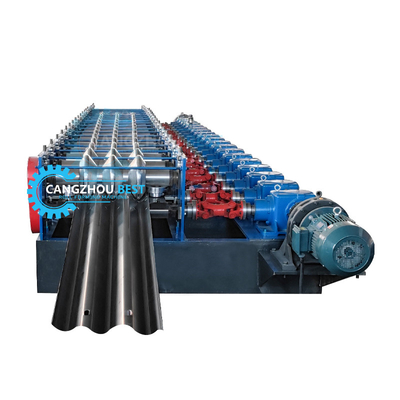 Stalen dikte 4 mm IJzer Snelle verandering 2&amp;3 golven Crash Barrier Roll Forming Machine