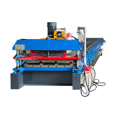 Hydraulisch snijden 5,5 kW gegalvaniseerd staal dubbellagig dakpaneel profiel rollen vormen machine