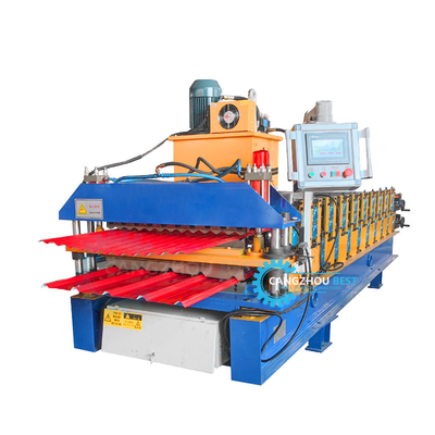 1000 mm spoelbreedte IBR-plaat golfmatig staalprofiel dubbele laag rollenvormende machine