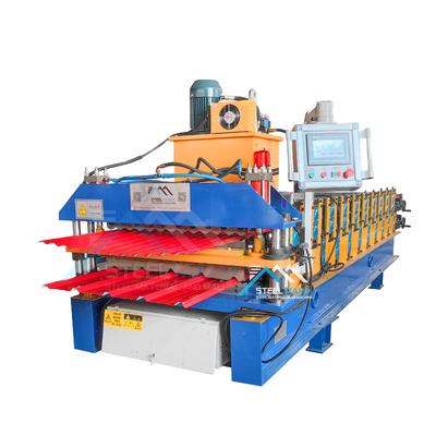 Dubbele laag staaldakrolvormende machine met 5,5 kW vermogen en 15-16 stations