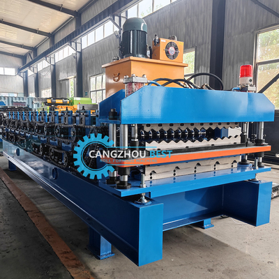 Dubbele laag metalen dakplaat Twee profiel in één rollen vormmachine 5,5 kW vermogen