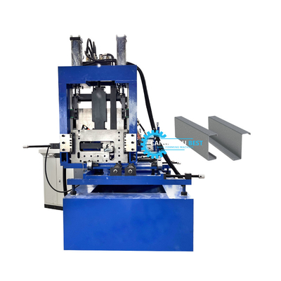Plc Control C Z U Purlin Roll Forming Machine Hydraulisch Puncheren en Snijden