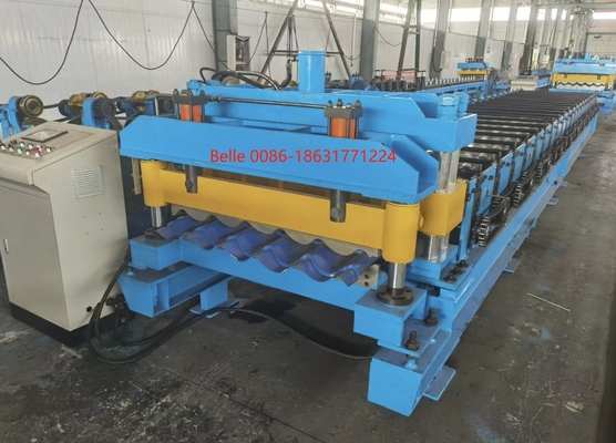 3.5T Metal Roof Tile Roll Forming Machine met 9-11 rijen Roller Cr12 Snijblad