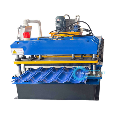 Kleurstaal PLC-besturing Hydraulisch drukken en snijden Zee Roof Tile Roll Forming Machine