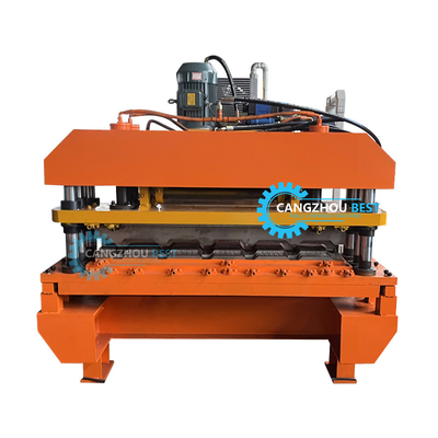 Hydraulisch snijden 5.5kw Power Color Steel Profile Russia Tile Roll Forming Machine