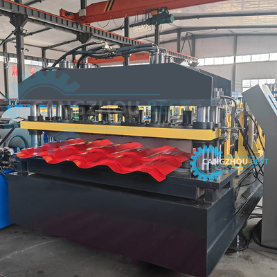 Hydraulisch snijden Trapezium stappen tegel maken rollen vormen machine