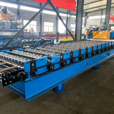 PLC-besturing Kleurprofiel Roof Tile Roll Forming Machine Rusland Versnellingsbak Transmissie