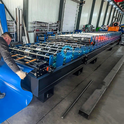 Dubbellaag staal gegolfd &amp; Trapezadial kleur staal dakplaat rolvormende machine