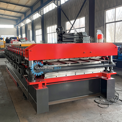 Automatisch PLC-gecontroleerd staalprofiel dubbellaag dakplaat rollen vormen machine