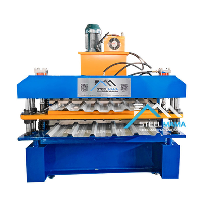 5.5 kW hoofdmotorkracht Dubbellaag dakplaatmachine 8-12m/min Vormingssnelheid voor duurzaam dakbedekking