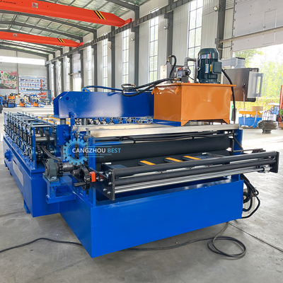 Automatische verandering van de grootte PU Liner staal profiel dakplaat rolvormende machine voor 0,3-0,8 mm