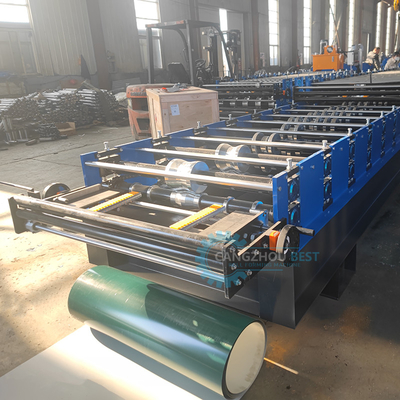 Hoge ribbedakplaat dubbele laag rolvormende machine automatisch