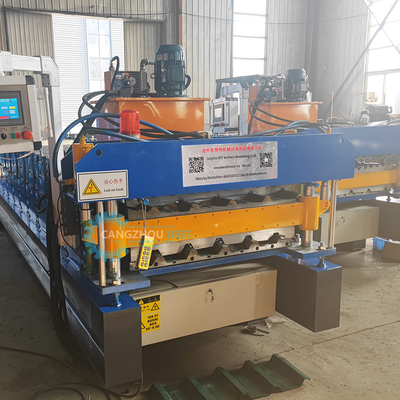 Hoge ribbedakplaat dubbele laag rolvormende machine automatisch