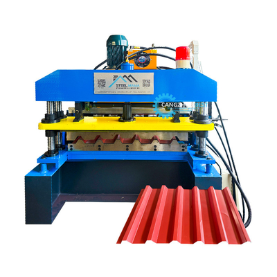 0.3-0.8 mm Ibr Metalen dakrolvormende machine, bestuurd door PLC-besturingssysteem