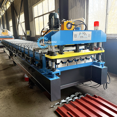 0.3-0.8 mm Ibr Metalen dakrolvormende machine, bestuurd door PLC-besturingssysteem