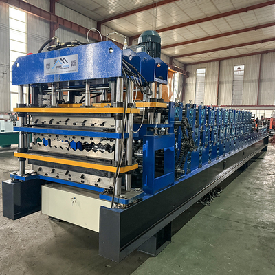 Delta-omvormer Drielagig dakbedekkingstaalprofiel rollen vormen machine voor 0,25-0,6 mm materiaal dikte