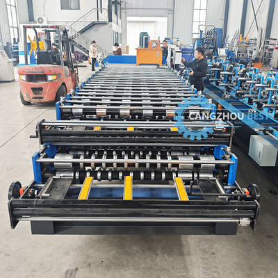 Stalen profiel aangepast breedte dubbele laag vormmachine voor 0,25-0,6 mm materiaal dikte