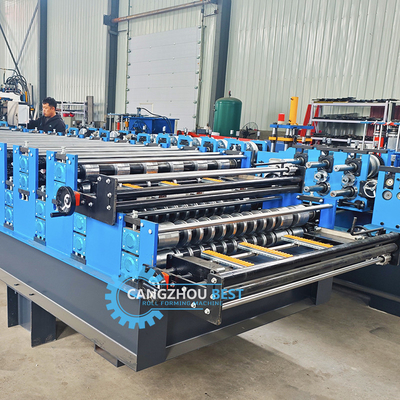 Stalen profiel aangepast breedte dubbele laag vormmachine voor 0,25-0,6 mm materiaal dikte
