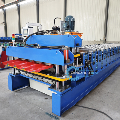 Gepersonaliseerde breedte dubbele laag rollvormende machine 8-12m/min Snelle snelheid