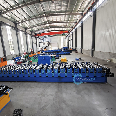 Gepersonaliseerde breedte dubbele laag rollvormende machine 8-12m/min Snelle snelheid