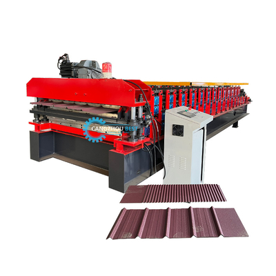 0.25-0.6mm Materiaaldikte 5,5×1,4×1,5m Dubbellaagvormende machine 8-12m/min Vormingssnelheid