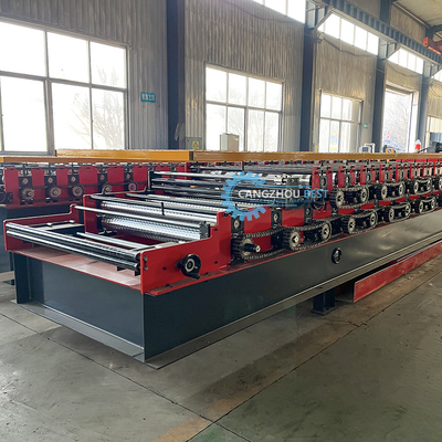 0.25-0.6mm Materiaaldikte 5,5×1,4×1,5m Dubbellaagvormende machine 8-12m/min Vormingssnelheid
