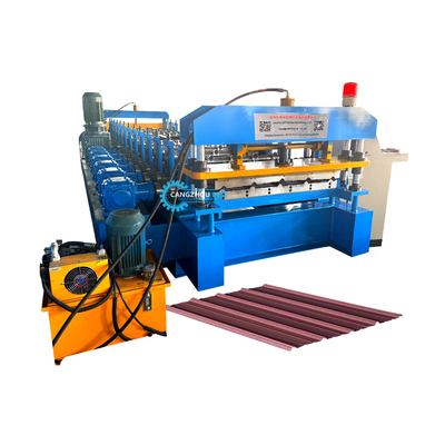 Dakenplaat rollen vormmachine 0,3-0,8 mm PLC-besturing 8-15m/min