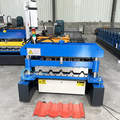 Dakenplaat rollen vormmachine 0,3-0,8 mm PLC-besturing 8-15m/min
