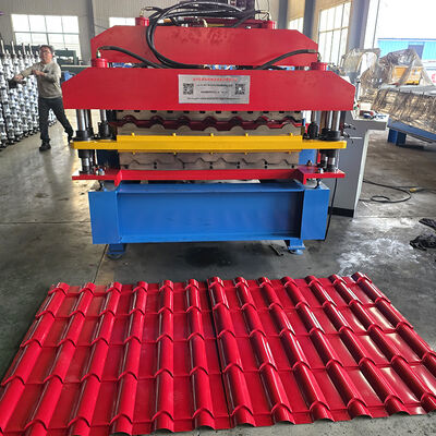 Double layer two profile in one machine glazed tile and R101 roof panel making machine