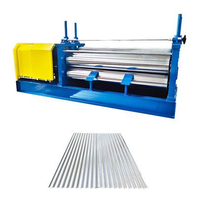 0.12-0.3mm Dun materiaal trommel gegolfde dakplaat rollen vormmachine met PLC-besturingssysteem en 45 # staal rollen