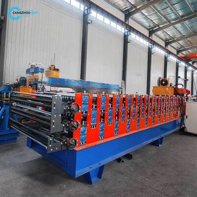 Ruimtebesparende drielaagse kleurstaaltegelrolvormmachine