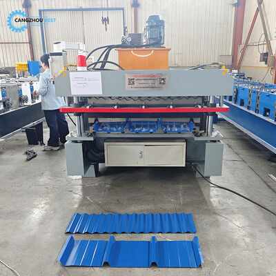 Peru Populaire Kleur Staal Dubbele Laag Tr4&988 Profiel Productie Rolvormmachine