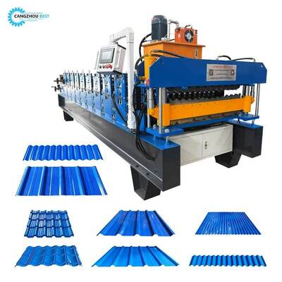 Dubbele laag trapezodiaal IBR-plaat 840&836 gegolfde plaat dakbedekking rollenvormende machine