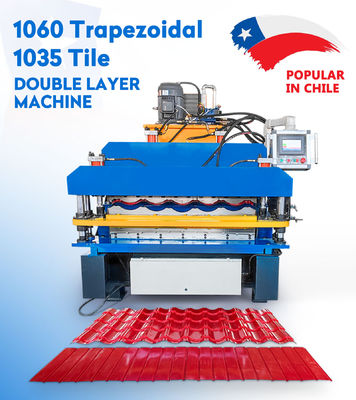 Muur en Dak Dubbele Laag 	Het Broodje die van het dakwerkblad Geautomatiseerde Machine 8.5kw vormen