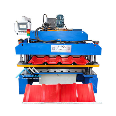 PLC-gecontroleerde dubbelprofiel dakplaat rollen vormen machine voor de productie